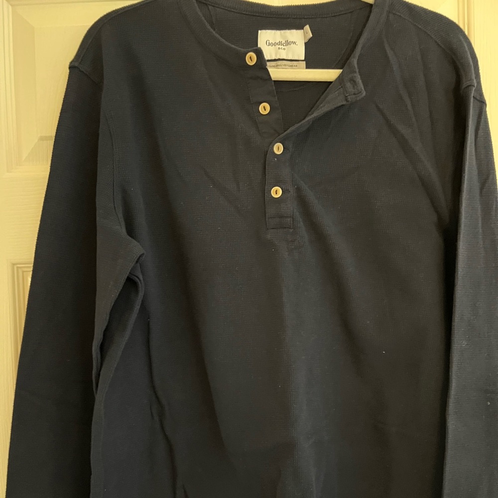 Mens long sleeve Henley
